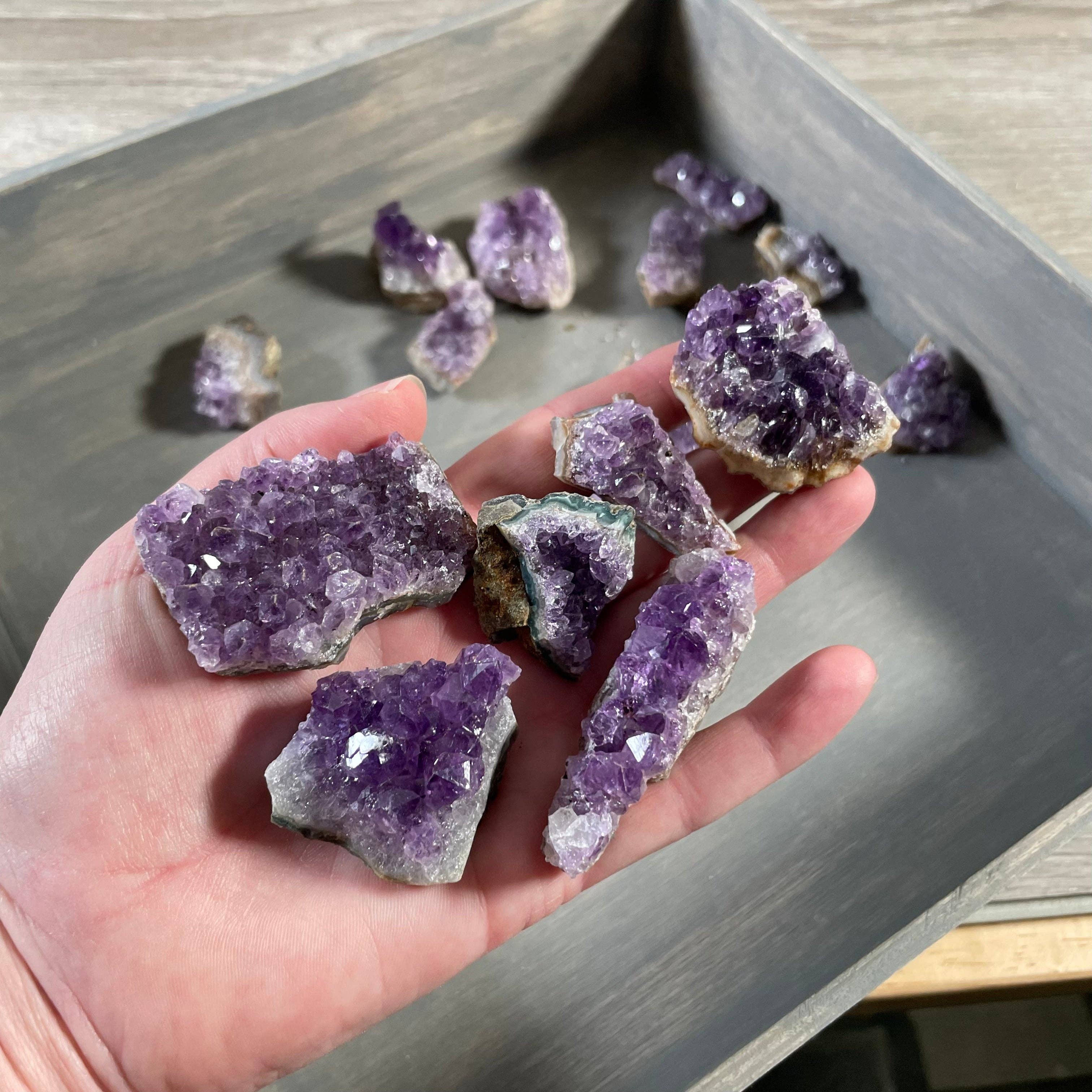 Keystone Crystals - Wholesale Spiritual Stone/Crystal - Amethyst Small Clusters 1 pound Lot