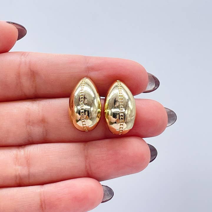 Milie - Wholesale Dangle earrings - 18k GF Tear Drop Stud Earrings: Dainty Jewelry2