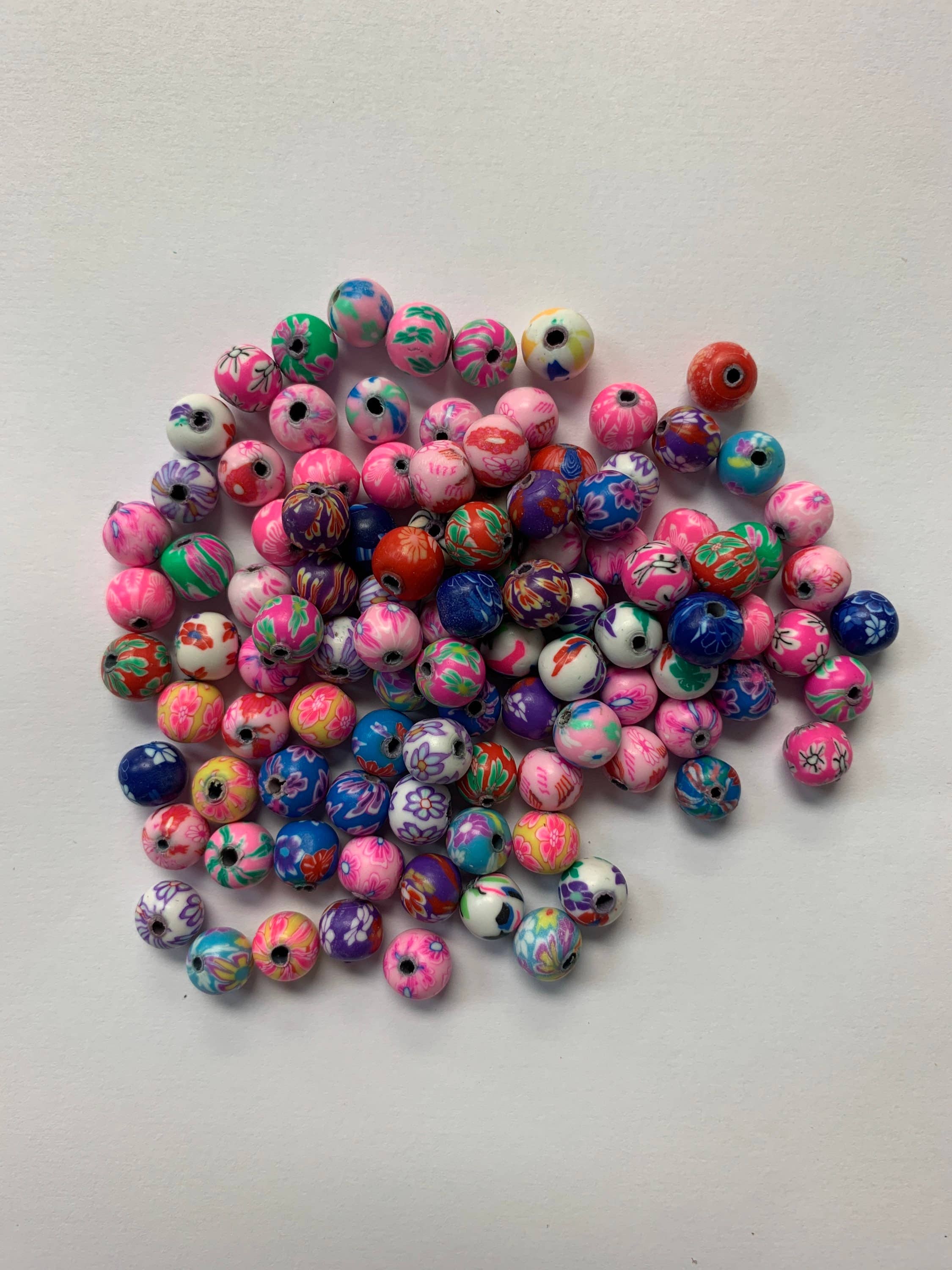 The Bead Bazaar - Wholesale Beads - 100 Bright Flower Beads, 90's Boho Accent Flower Beads, Colo2