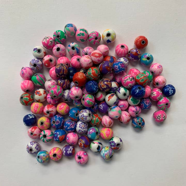 The Bead Bazaar - Wholesale Beads - 100 Bright Flower Beads, 90's Boho Accent Flower Beads, Colo2