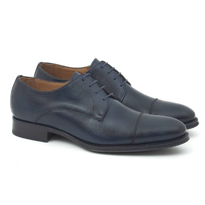 CR-22162-MARINO Derby aus blauem Leder für den Großhandel von Caramelo Shoes