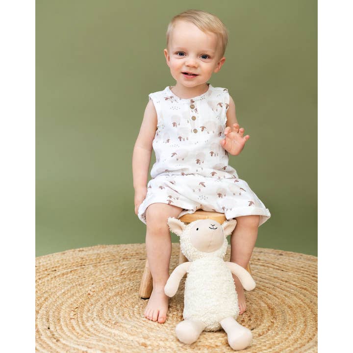 Natural Luna Wooly Lamb Sherpa Knit Stuffed Animal Soft Toy Organic for wholesale on Faire4