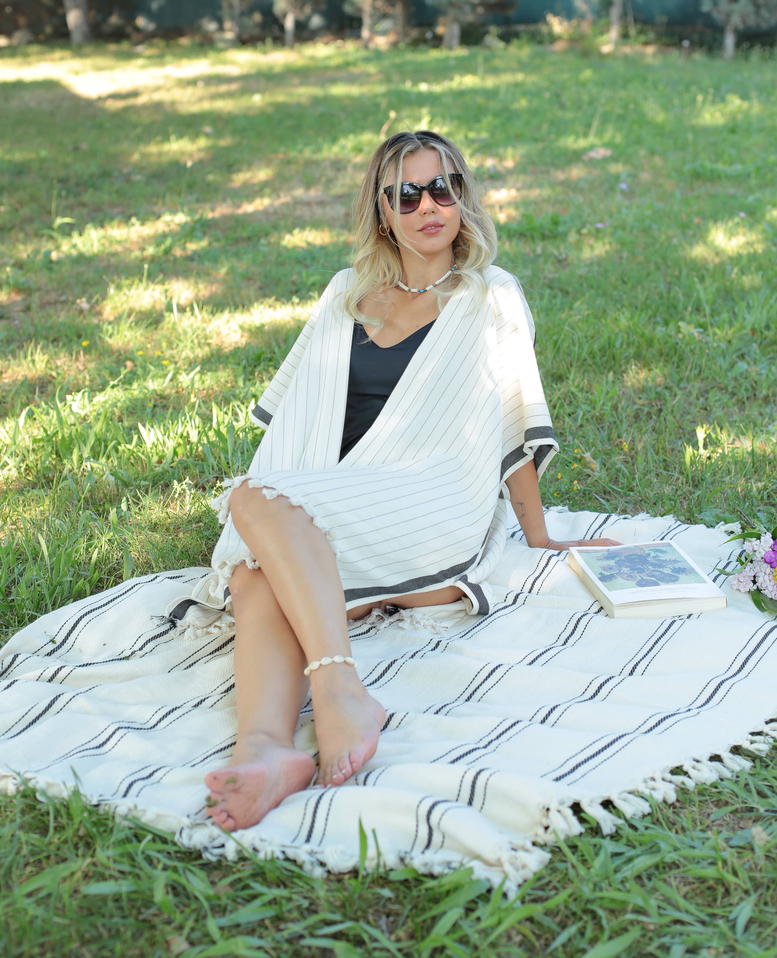 Moa - Wholesale Swim Cover Up - Women's - Striped Kimono and Cover Up3