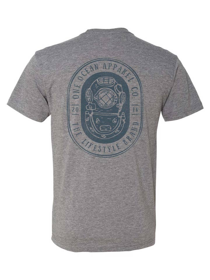 One Ocean Apparel - Wholesale Screen Printed T-Shirt - Unisex - Diver Helmet T-shirt