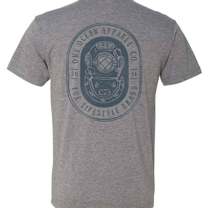 Diver Helmet T-shirt for wholesale by One Ocean Apparel Co..