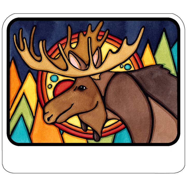 Name Dropped Sticker - Moose in Forest for wholesale by Sarah Angst Art