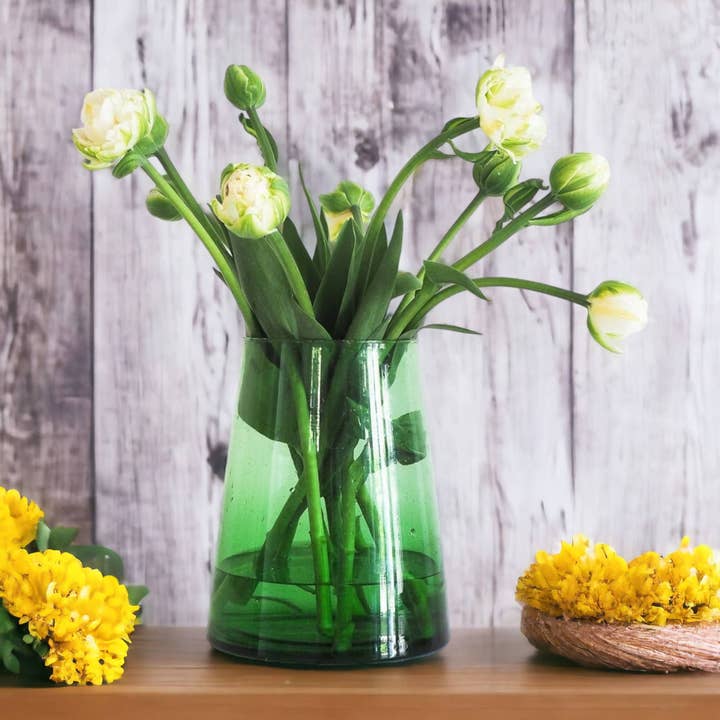 Moroccantastics - Wholesale Vase - Handmade Recycled Moroccan Glass Cone Vase - Le Verre Beldi3