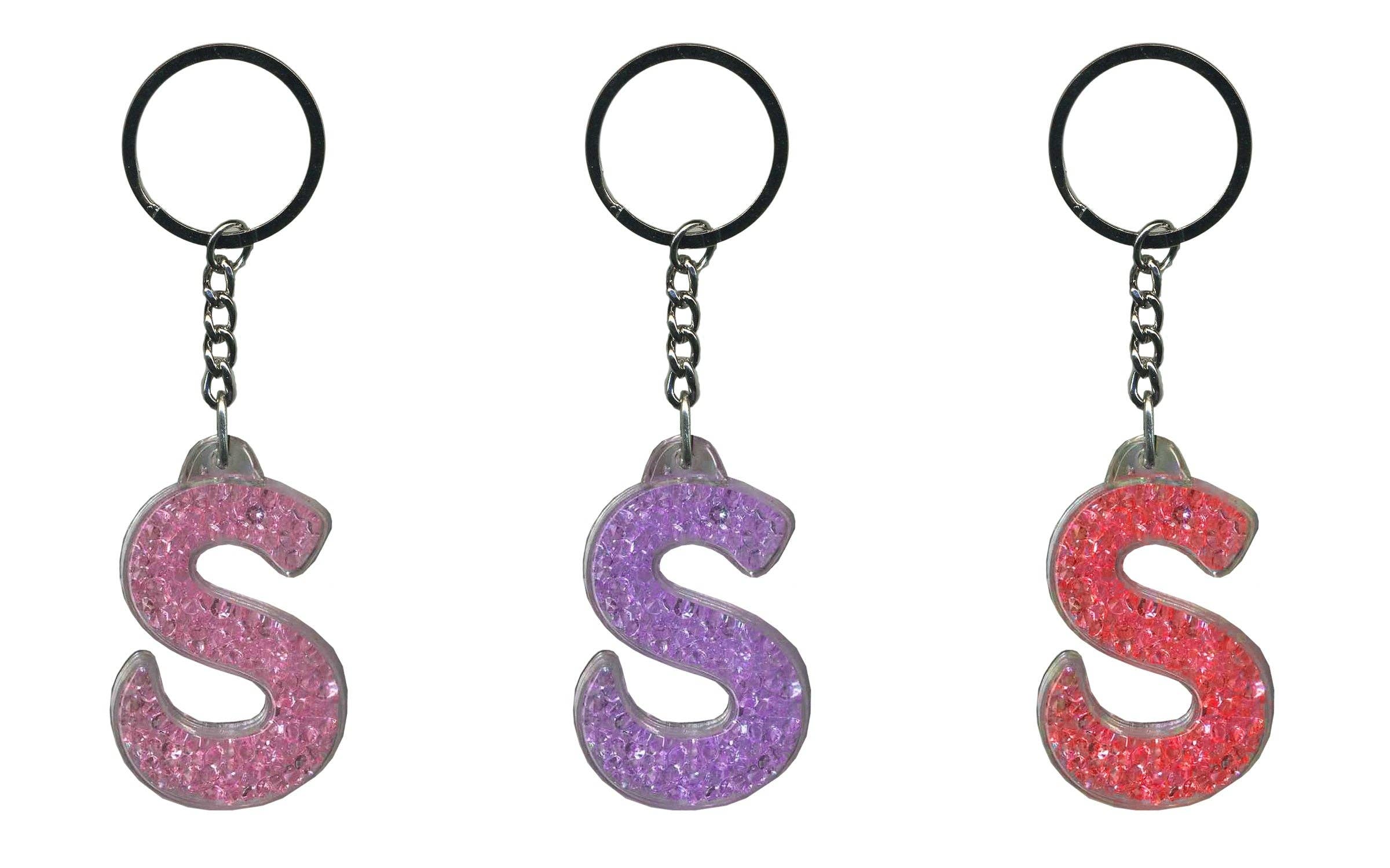 Instant Gifts International – wholesale Keychain – Women's – Itzy Glitzy Keyrings - Initial Letters16