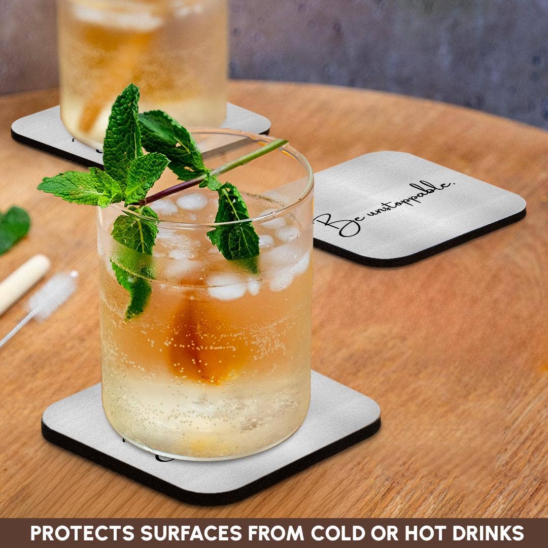 3dRose - Wholesale Coasters - 3dRose, Motivational quote Be Unstoppable Typography, Coaster9