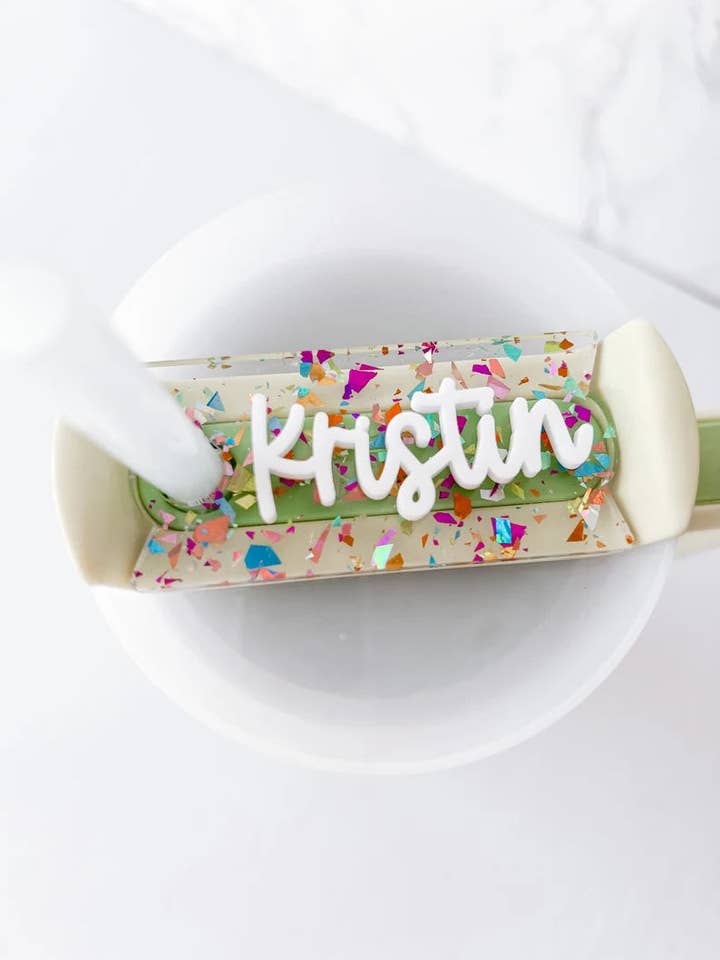 Flake Confetti Stanley Name Plate for wholesale by Simply Adoorable Designs