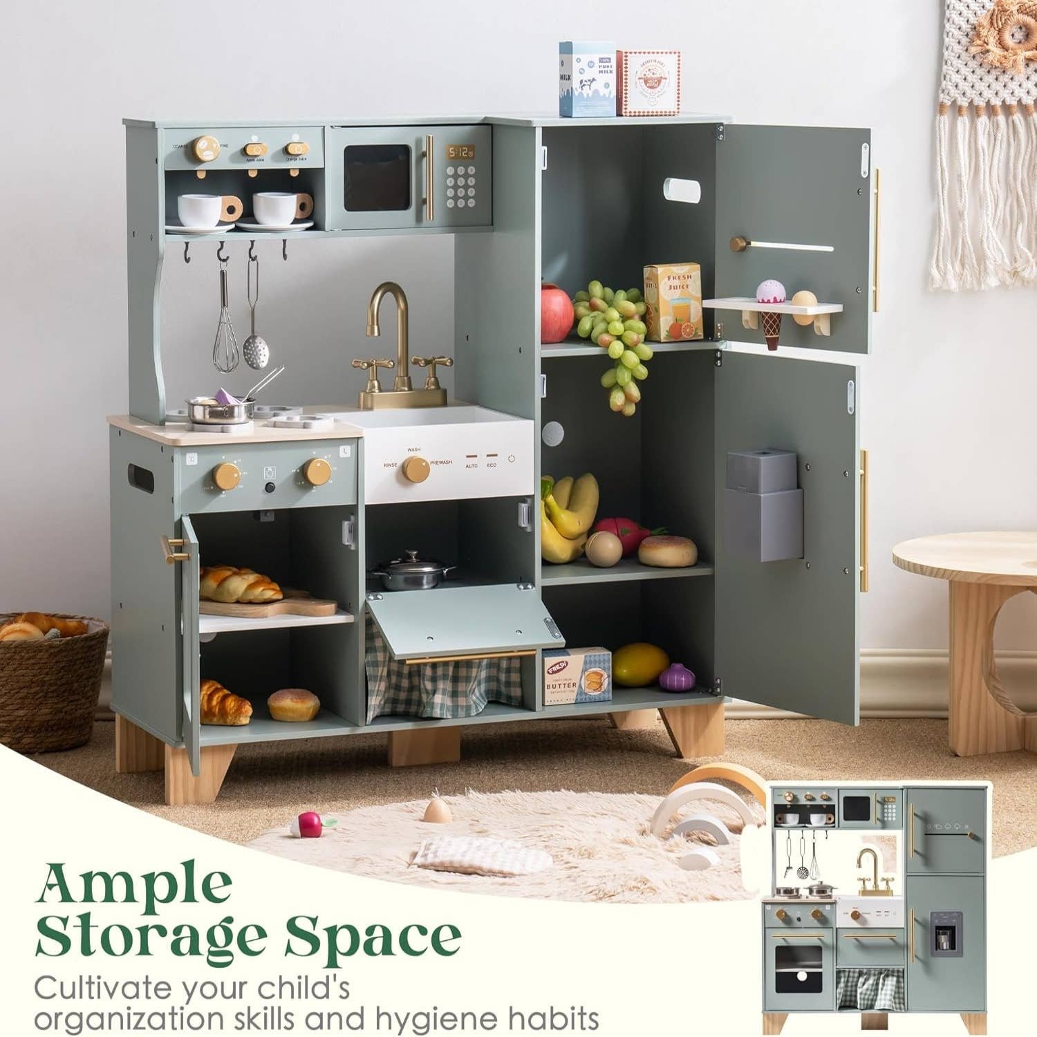 Robud & Mewoofun Official Store - Vendita all'ingrosso Set di giocattoli - Bambini - Set cucina giocattolo in legno Robud Large per bambini2