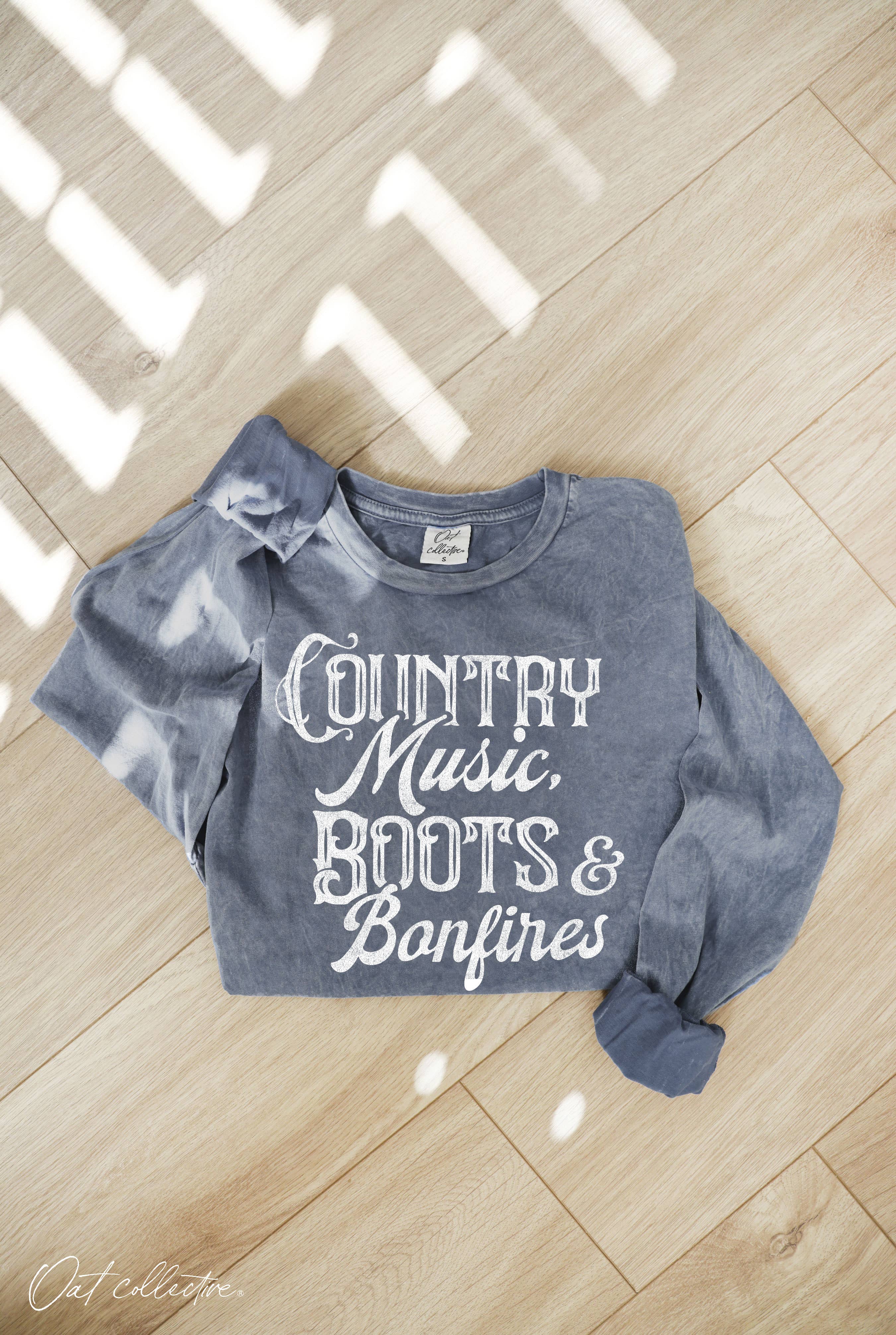 OAT COLLECTIVE - Wholesale Screen Printed T-Shirt - Women's - COUNTRY MUSIC  Mineral Washed Long Sleeve Graphic9