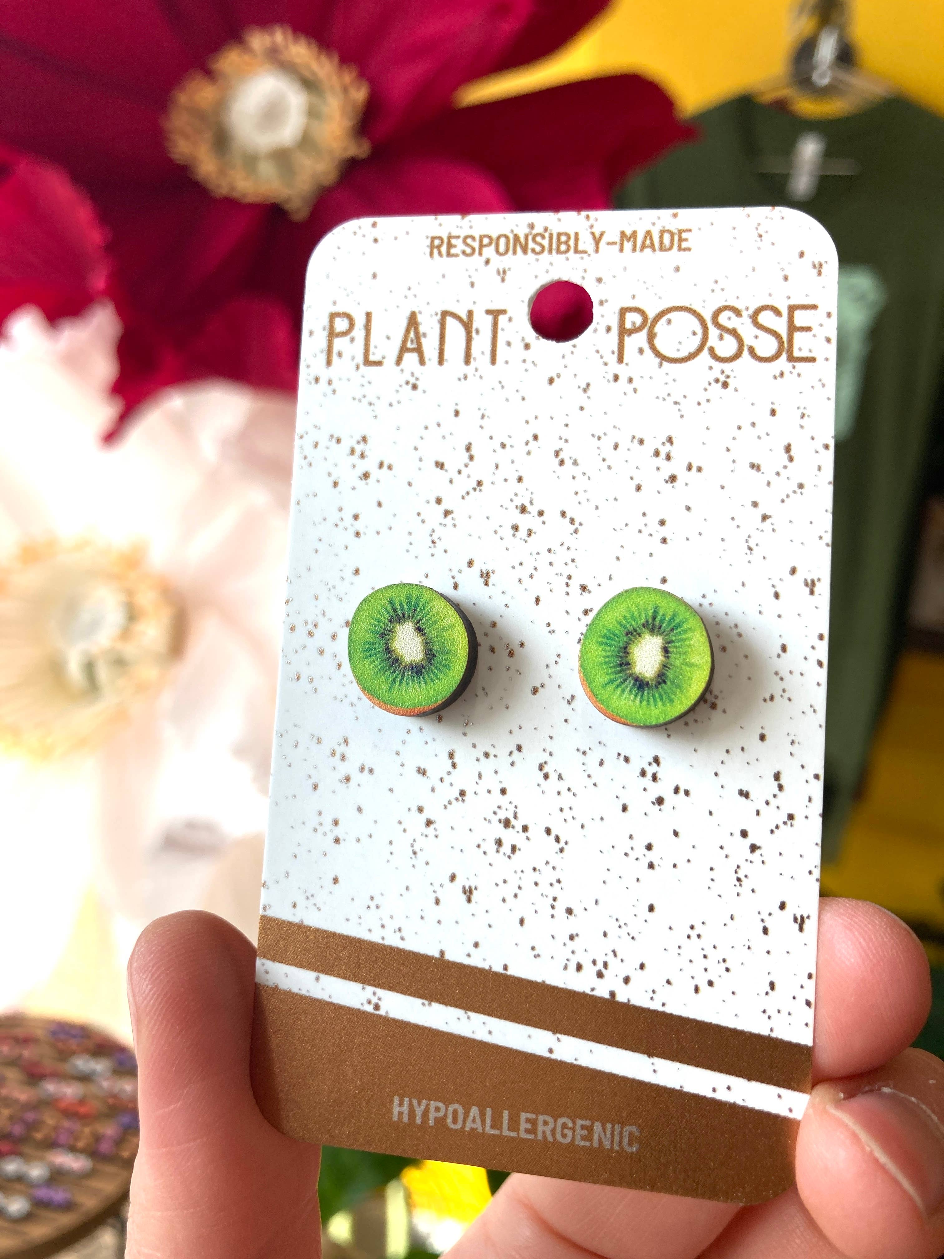 Plant Posse - Wholesale Stud/Post Earrings - Kiwi Stud Earrings 0