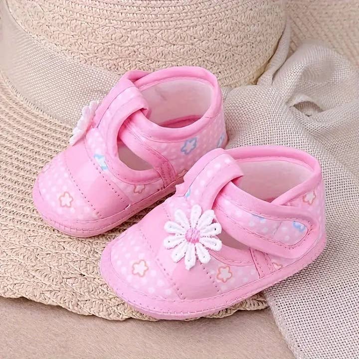 Huis Van Merken - Wholesale Crib Shoes - Baby - Baby Girl Floral Walking Shoes | Lightweight Non-Slip Soft Sole for Indoor & Outdoor2
