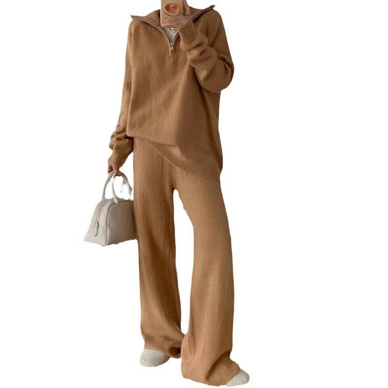 Marayn – Conjuntos Casual - Mulher por atacado – Conjunto de Malha Suave Estilo Aconchegante para Outono Inverno2