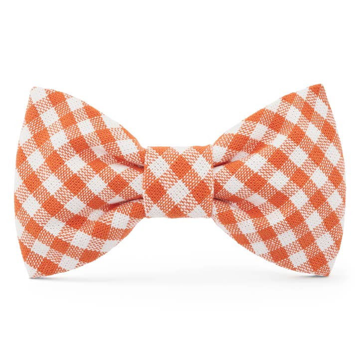Cider Gingham Dog Bow Tie for wholesale by The Foggy Dog