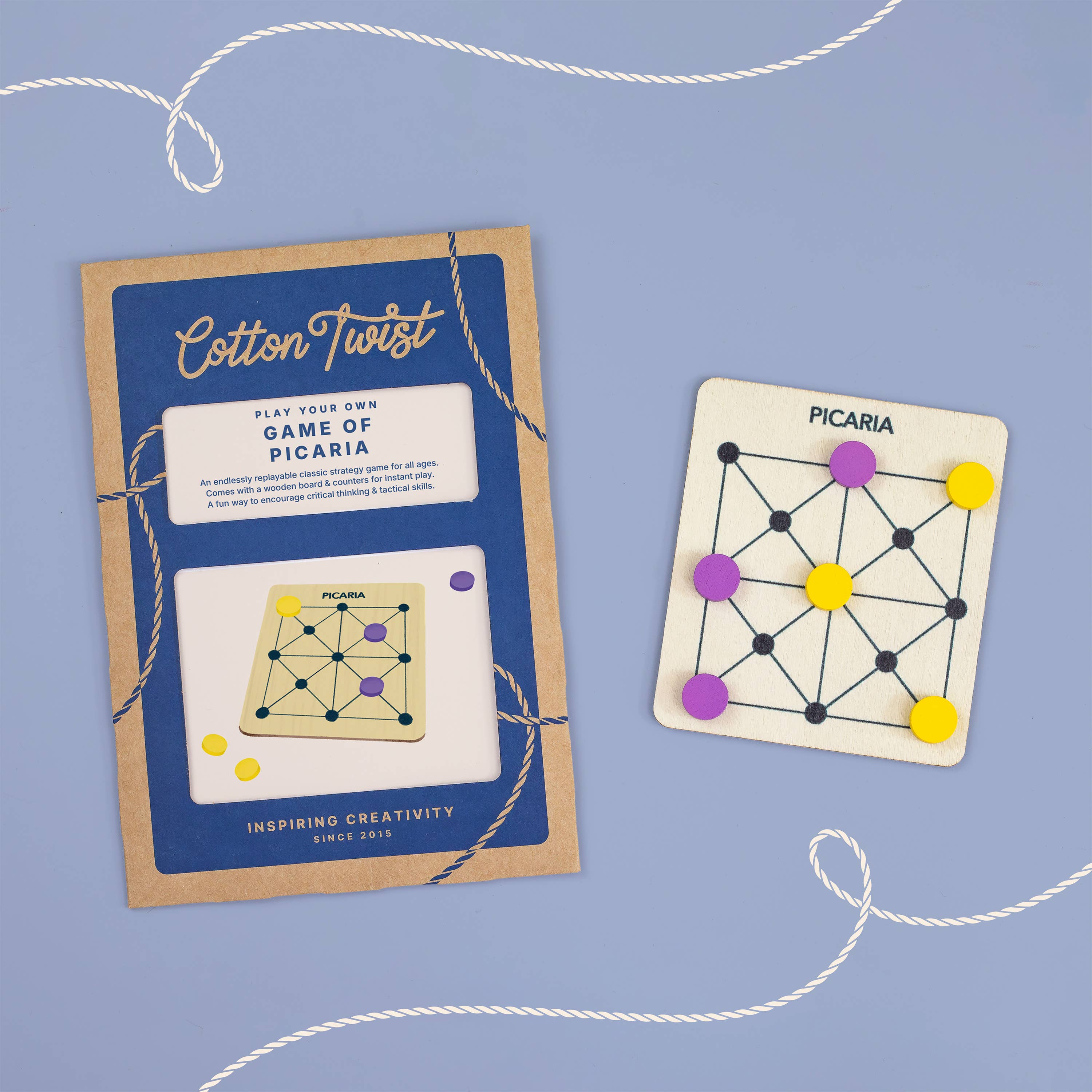 Cotton Twist (USA DUTIES PAID) - Vendita all'ingrosso Gioco di logica - Bambini - Gioco di Picaria - Gioco da Tavolo in Legno0