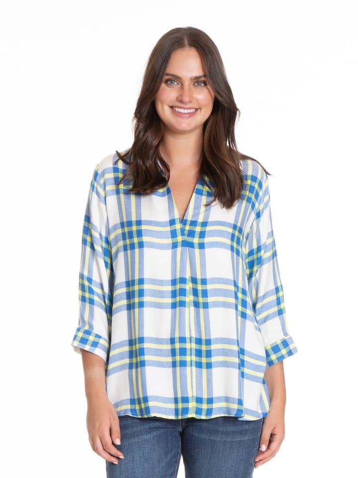 V-Neck Top With Criss Cross Back Detail for wholesale by APNY