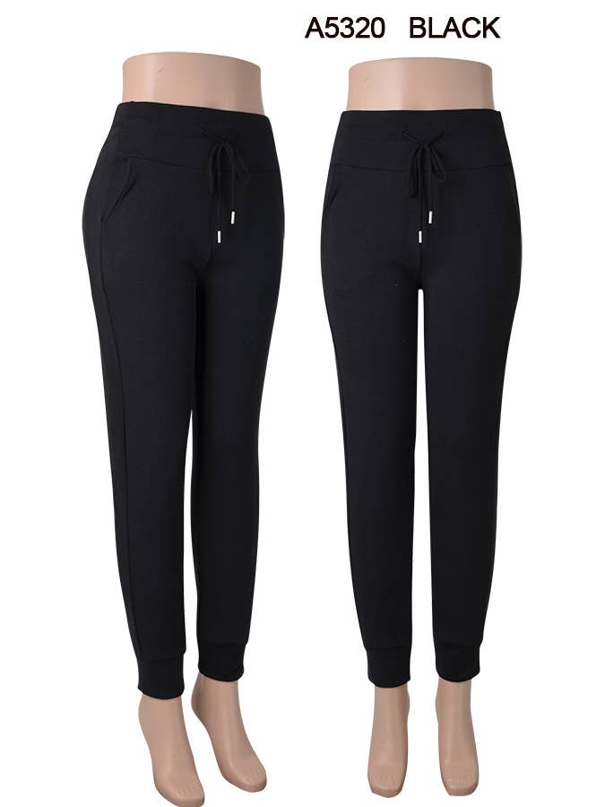 SSImport - Wholesale Athletic Sweatpants/Joggers - Women's - A5320 WINTER FLEECE LINED JOGGER POCKETS MIX SIZE 12PCS