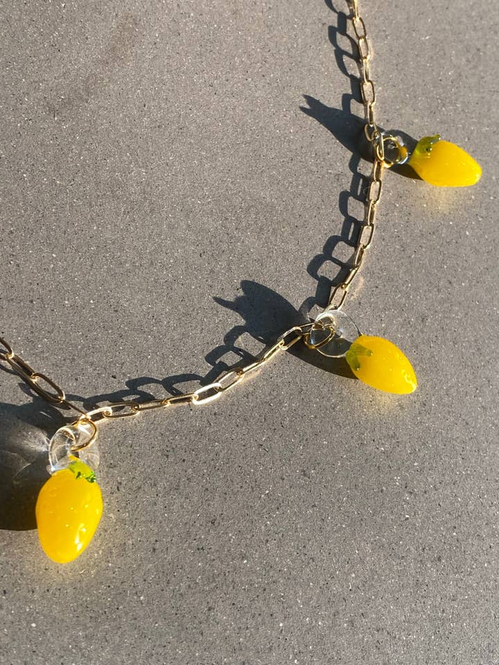 Lemon Charm Necklace for wholesale by Jukju Glass