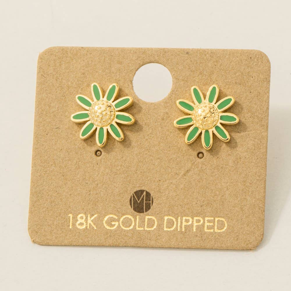Fame Accessories - Wholesale Stud/Post Earrings - Mini Daisy Flower Stud Earrings5