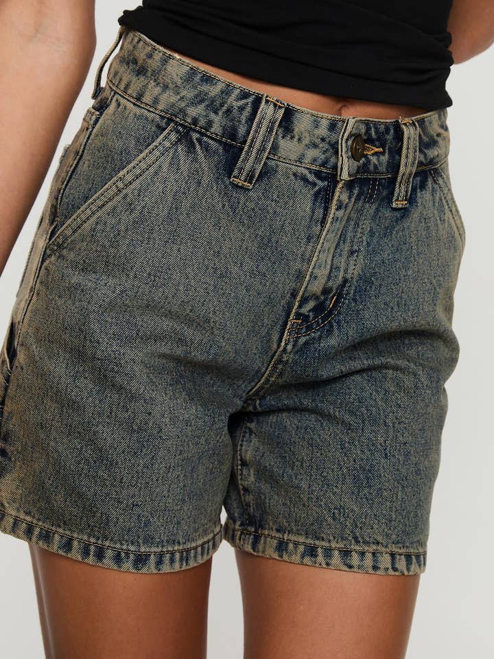 Marayn - Wholesale Shorts – Women’s - 2025 Summer Street Style Washed Denim Carpenter Pants14