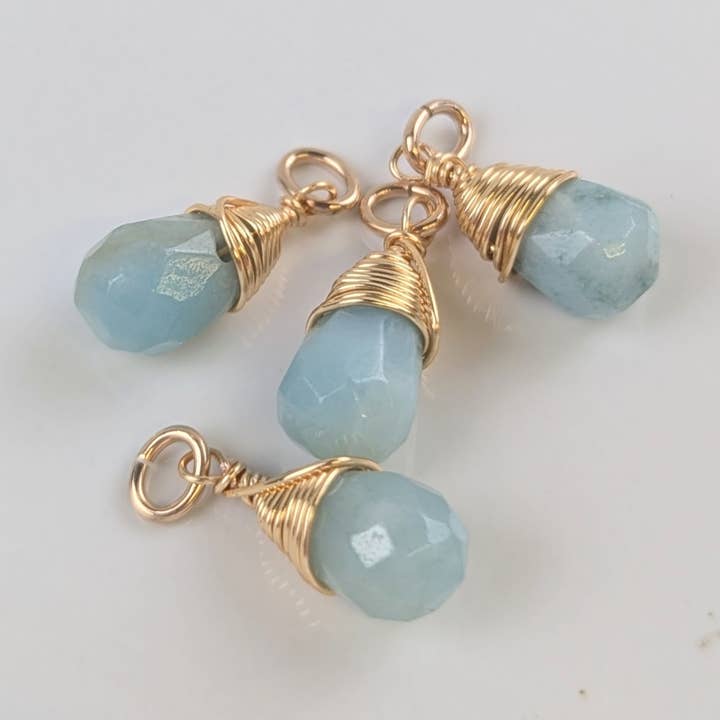 Courage Amazonite Charms in Gold - Pack of 4 for wholesale by Forai