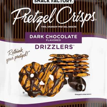 Hudson Meat Company - Wholesale Chocolate Covered Sweets - PRETZEL DARK CHOC DRIZZLER - SNACK FACTORY