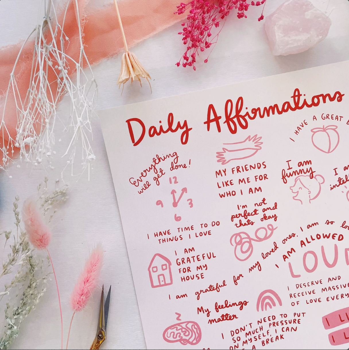 Abbie Ren Illustration - Wholesale Art Print - Daily Affirmations Art Print 8x102