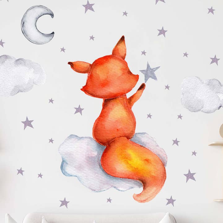 Fox on the cloud wall decal V347 for wholesale by WANDKIND