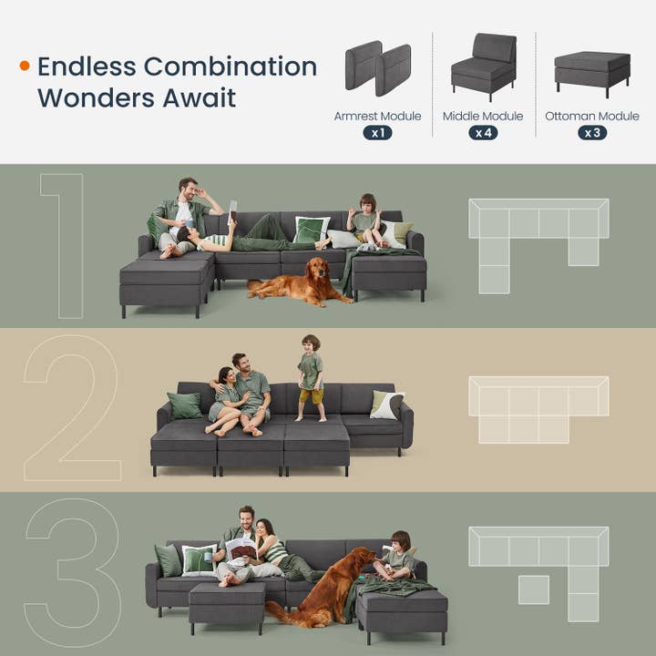 Modular Luxury U Sectional Sofa - Modern Convertible Sofa for wholesale by Greenwestons