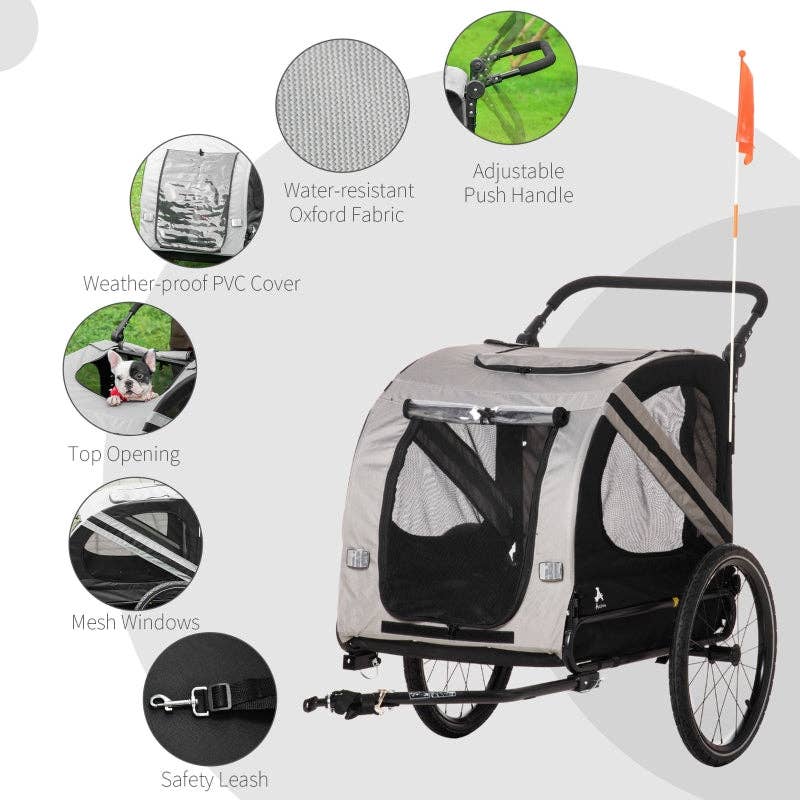 Furr-Baby Gifts - Wholesale Pet Carrier - Cat/Dog - 2-In-1 Pet Bike Trailer Stroller6