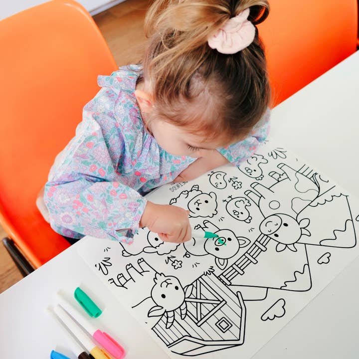 Silicone Coloring Table Set - 2 Sides for wholesale by PETIKIDS