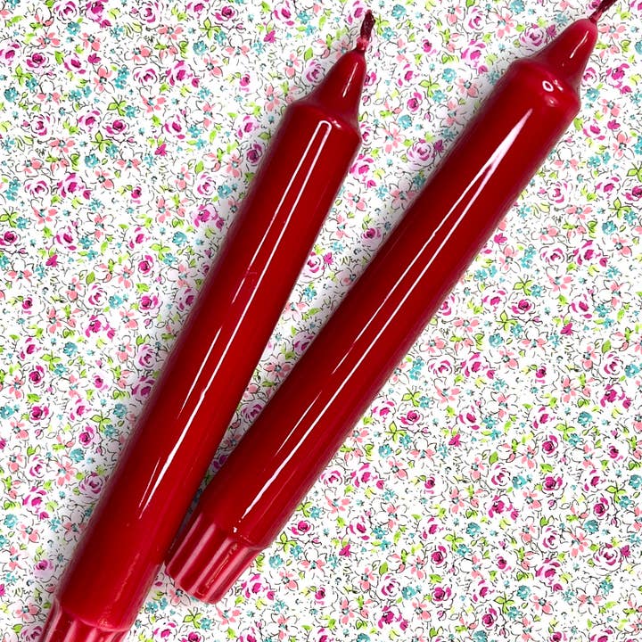 Dot Home Aroma – wholesale Tapered candle/candlestick – Glossy Burgundy Dip Dye Taper Candles Duo