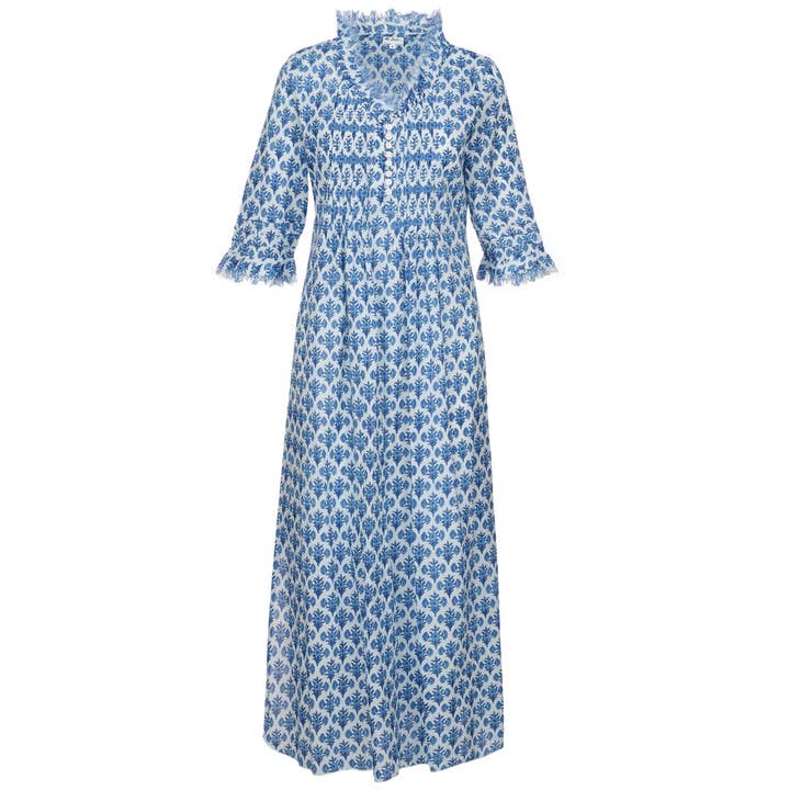 Cotton Annabel Maxi Dress in Blue Thistle for wholesale by At Last