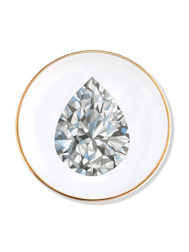 Prato de anel de diamante em forma de pera por atacado de Juler's Row