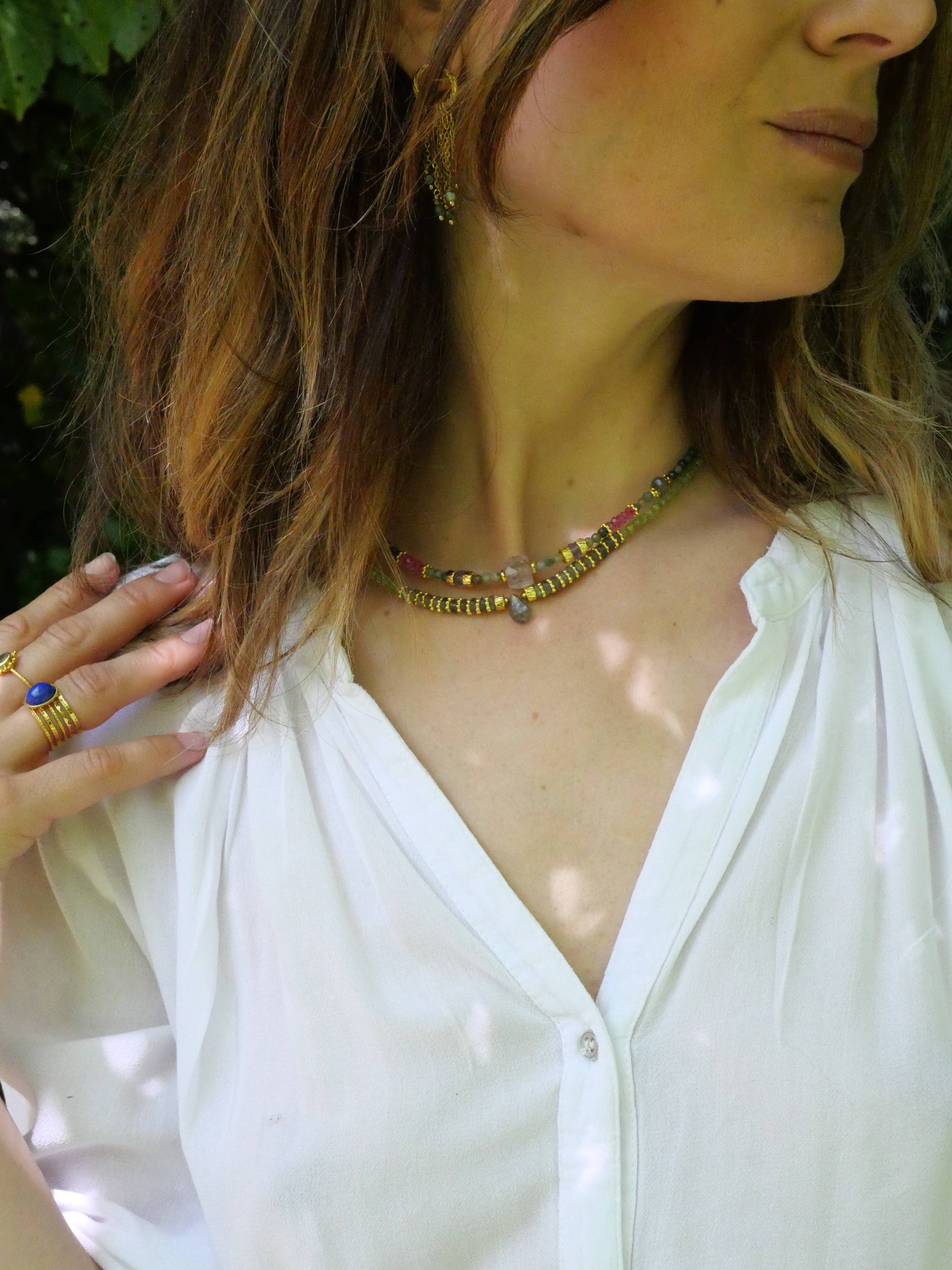 GINANDGER – Großhandel Perlenkette – HALSKETTE PERIDOT LABRADORIT ALISHA4