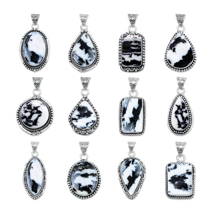 Buffalo Turquoise Designer Pendants – Handmade Boho Style | Silver-Plated Brass | Made to Order for wholesale by Handmade Jewels