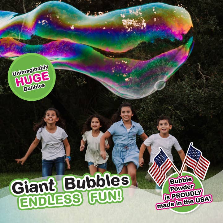 South Beach Bubbles - Wholesale Bubble Wand - Kids - WOWmazingâ„¢ Giant Bubble Powder Kit: Makes 3 Gallons!