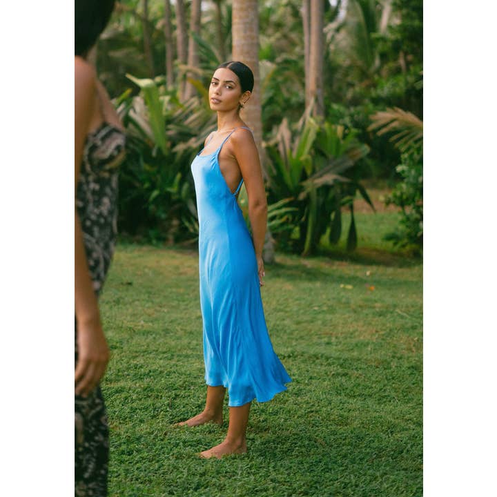 Sienna Dress - Blauw voor wholesale door Reve the Label