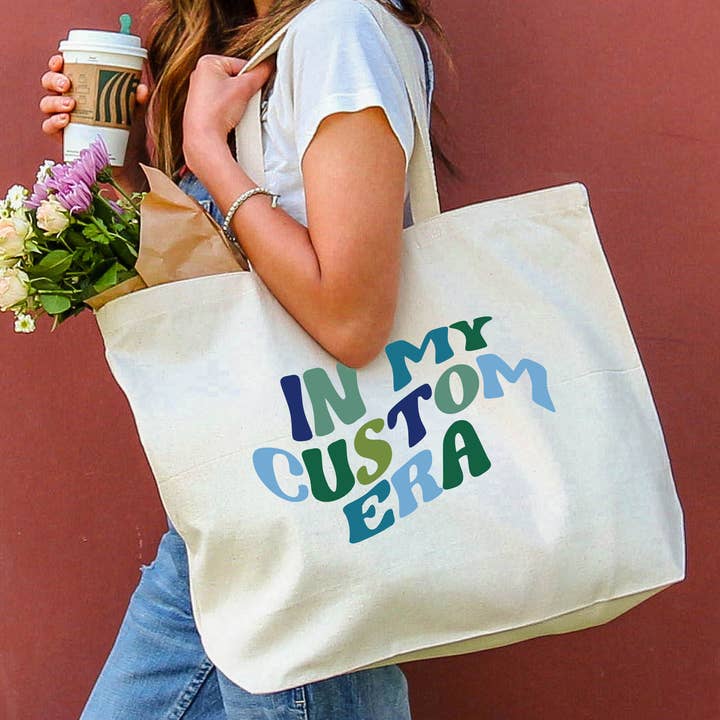 Sockprints - Wholesale Tote Bag - Women's - In My Era Large Custom Tote Bag - Add Your Own Era