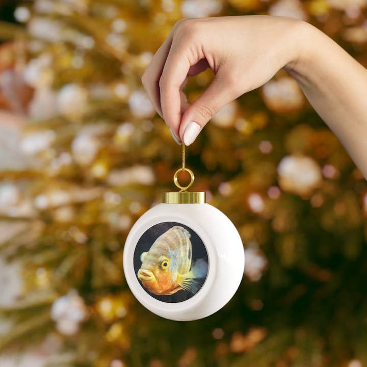 Marick Booster - Wholesale Ornament - Gele grijze vis kerstbal ornament