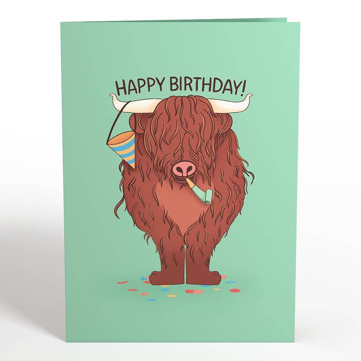 Lovepop Cards - Wholesale Birthday Card - Highland Cow Birthday 5''x7'' Card, Birthday Cards