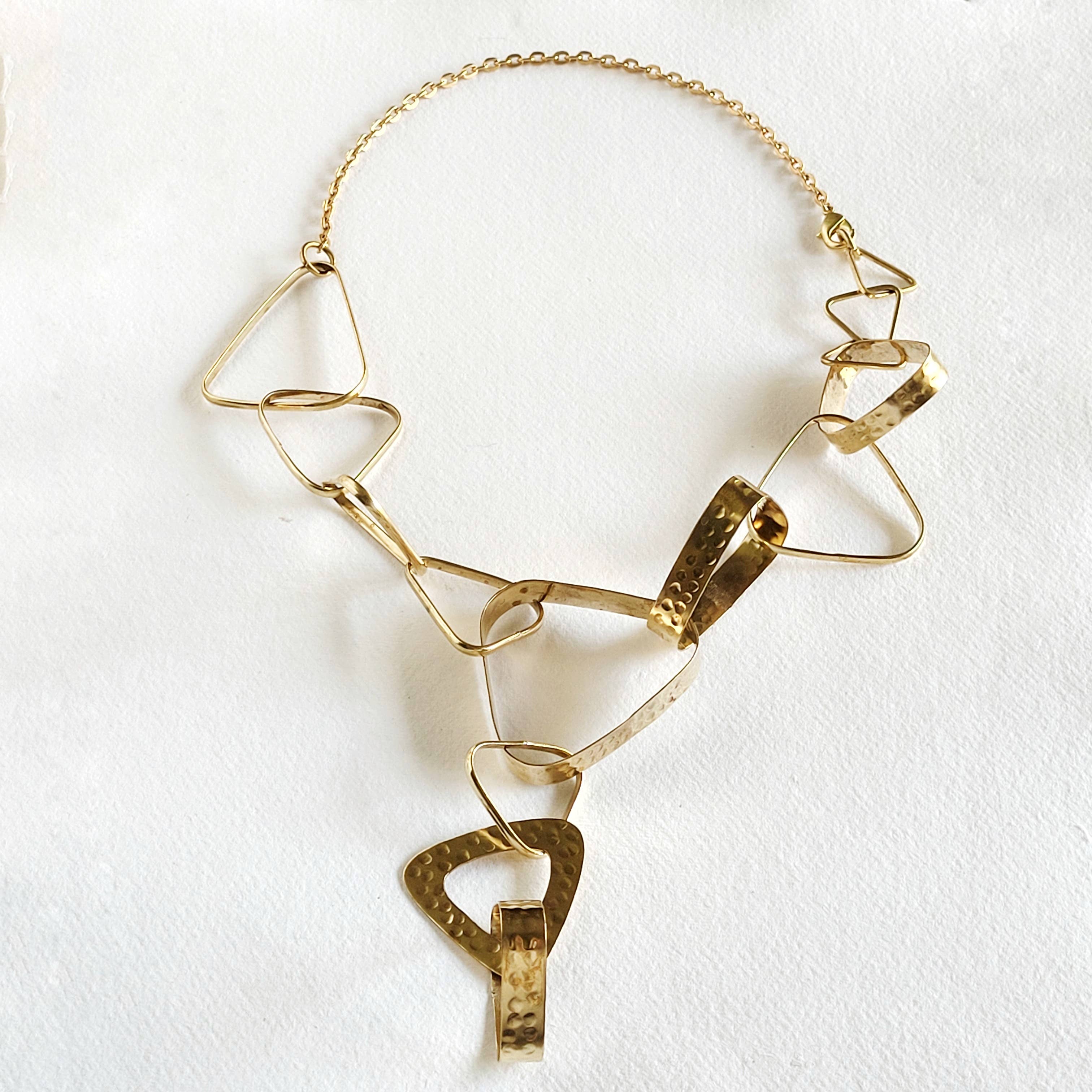 Bisjoux - Wholesale Link & Chain Necklace - Brass Chain link necklace geometric abstract handmade 8