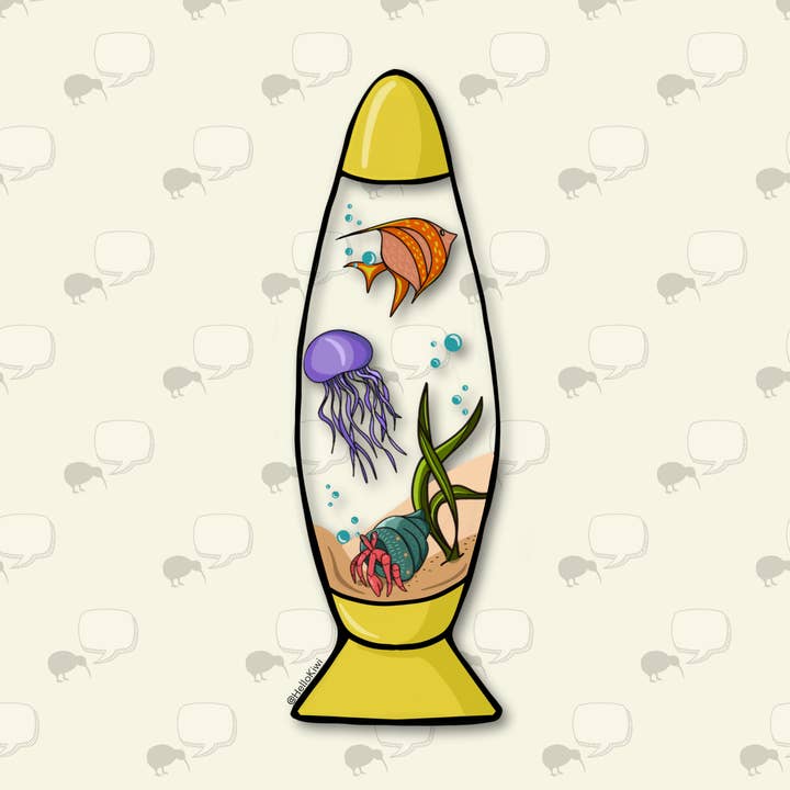 Ocean Lava Lamp Clear Waterproof Sticker for wholesale by Hello Kiwi