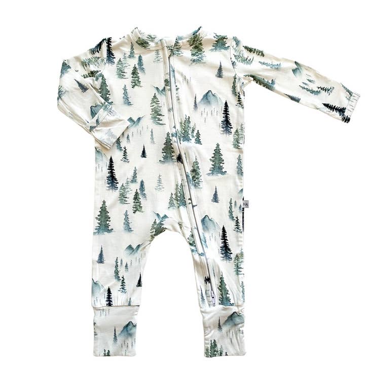 Harp Angel Boutique - Wholesale Jumpsuit - Baby - Zipper Romper - Green Forest0