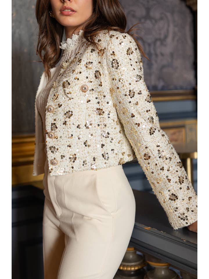 CHOKLATE PARIS - Wholesale Jacket – Women's - Jenny short sequin tweed jacket - CK08346-56