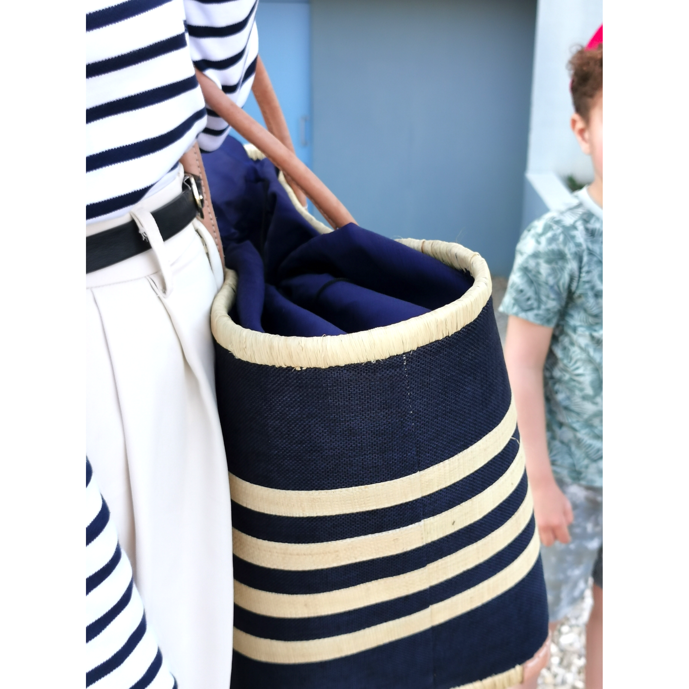 Nature et Fibre – wholesale Beach bag – Extra large beach bag, XXL woven straw basket2