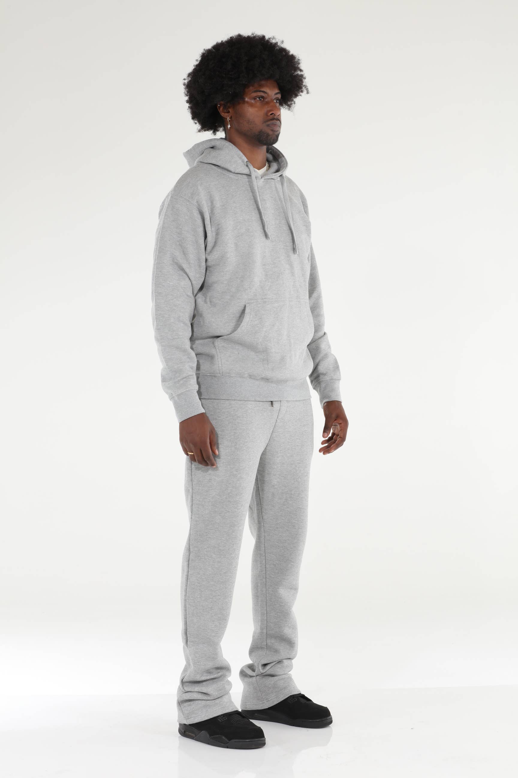 Stylo - Wholesale Top & Pant Set (NOT Loungewear) - Men's - Gray Stacked Flare Sweatsuit7