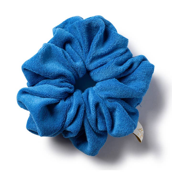 Terry Scrunchie kobaltblau für den Großhandel von Halo Luxe